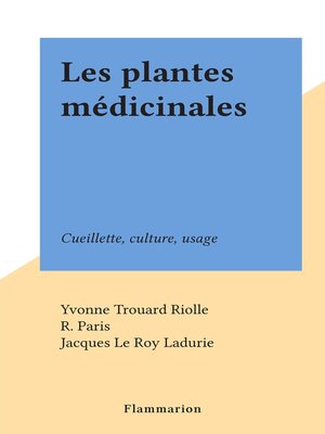 cover image of Les plantes médicinales